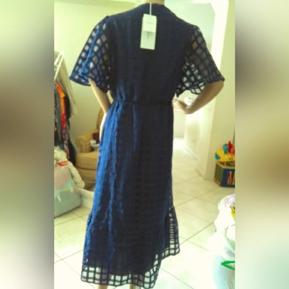 BNWT BLOOMCHIC BLUE DRESS SHEER W/ LINING ( DRESSY ELEGANT) GORGEOUS SZ. 12 - Picture 2 of 11